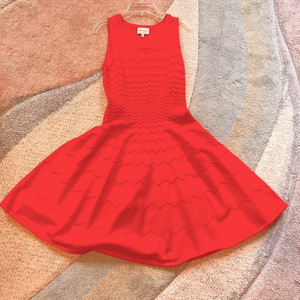 Milly flare dress in RED